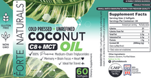 Load image into Gallery viewer, FORTE NATURALS Coconut Oil Supplements for GLP-1 Gut Health Specially Formulated for Sensitive Stomachs, No Nausea Formula No Tummy Trouble Supplements Digestive Support, MCT Oil Made in USA 60 Softgels