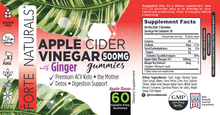 Load image into Gallery viewer, FORTE NATURALS Apple Cider Vinegar GUMMIES + THE MOTHER Vegan Kosher Halal Gummy Supplement
