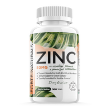 Load image into Gallery viewer, FORTE NATURALS Zinc 50mg Tablets for Sensitive Stomachs Gentle No Nausea Supplement Formula for GLP1 Users Easy-to-Tolerate Made in the USA - 100 Tablets +3 month supply - No Tummy Trouble supplements
